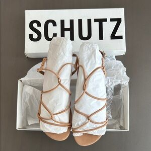 SCHUTZ Women's Strappy Tan Sandals